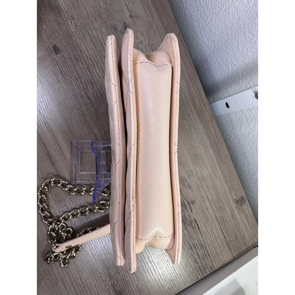 Kate Spade Quilted Leather Crossbody‎ Bag Pink Gold Chain Shoulder Bag